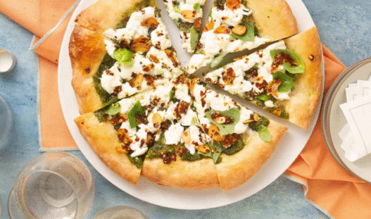 Burrata and Pesto Pizza – Creamy, Herbaceous, and Irresistible Slice