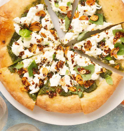 Burrata and Pesto Pizza – Creamy, Herbaceous, and Irresistible Slice
