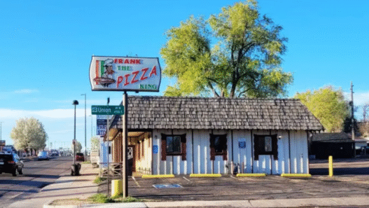 Vintage photo of Englewood’s original Pizza Shack from 1959
