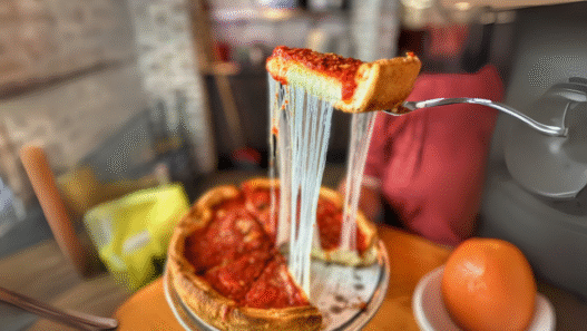 Lou Malnati’s storefront in Washington, D.C. featuring iconic deep-dish branding