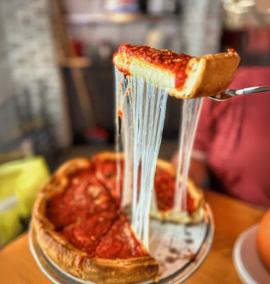 Lou Malnati’s storefront in Washington, D.C. featuring iconic deep-dish branding