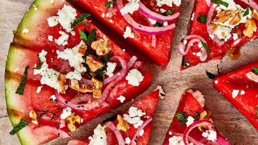 Grilled Watermelon Feta Fusion Pizza
