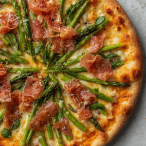 Asparagus & Prosciutto with Truffle Oil pizza