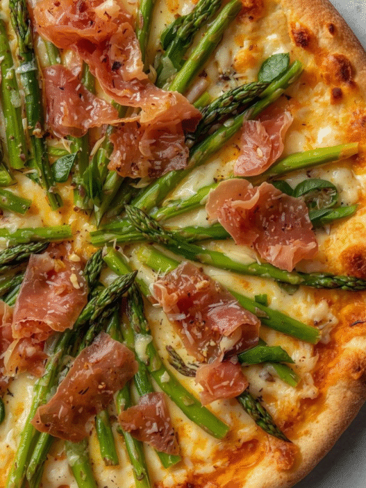 Asparagus & Prosciutto with Truffle Oil pizza